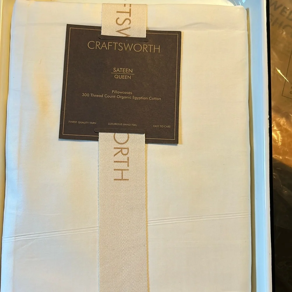 Sateen ivory queen size pillowcases